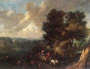 Joseph Van Bredael River landscape with fishermen and wa oil painting picture wholesale